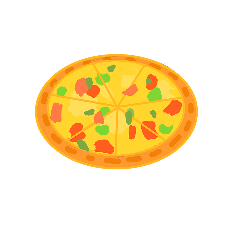 快餐培根披萨插画