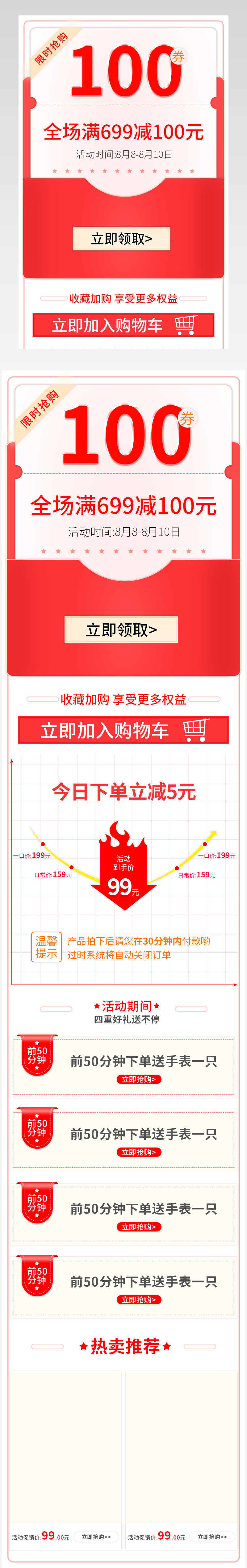 电商详情关联优惠券价格曲线促销推广图
