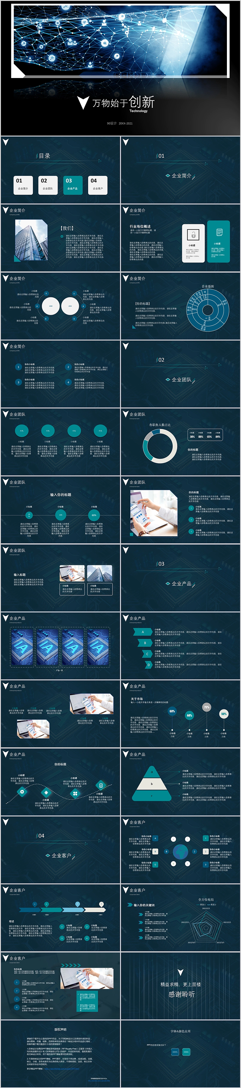 【套装】科技公司介绍PPT通用模板
