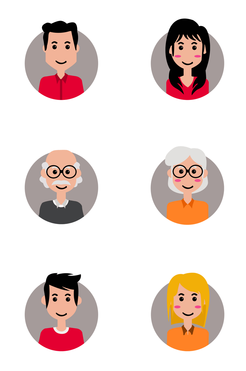 家族一家人插画图标