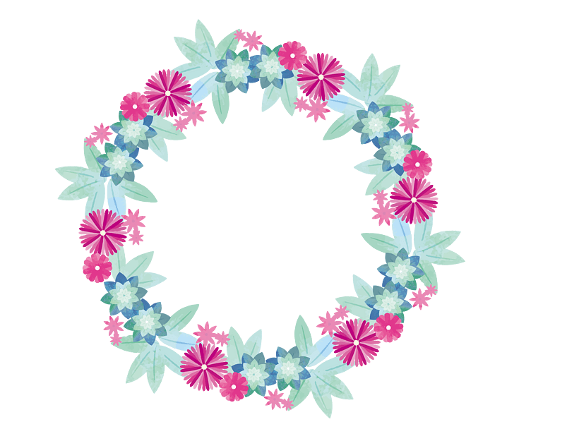 水彩花环矢量免抠图