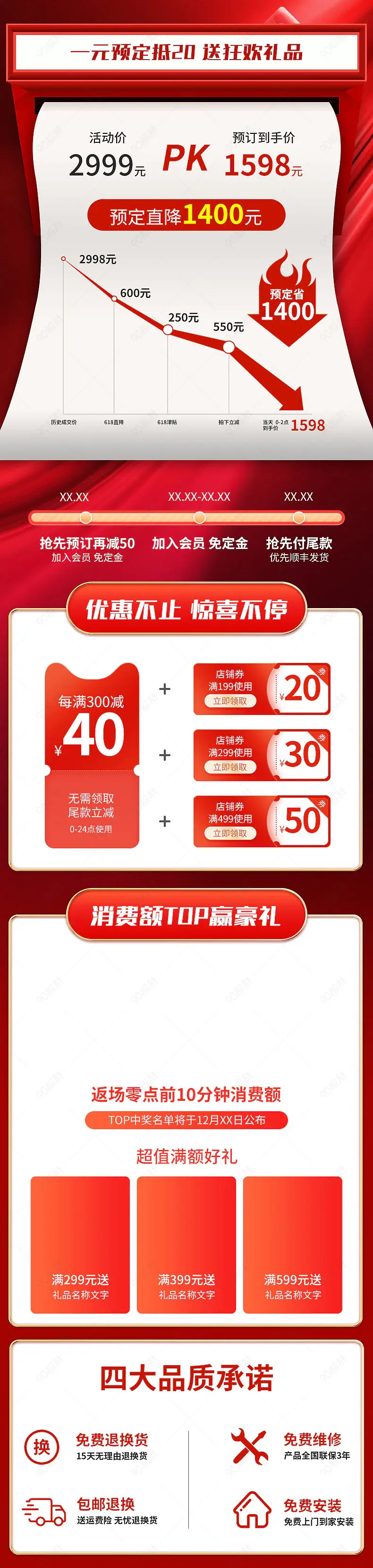 时尚大气电器详情页活动专区营销模块设计模板素材