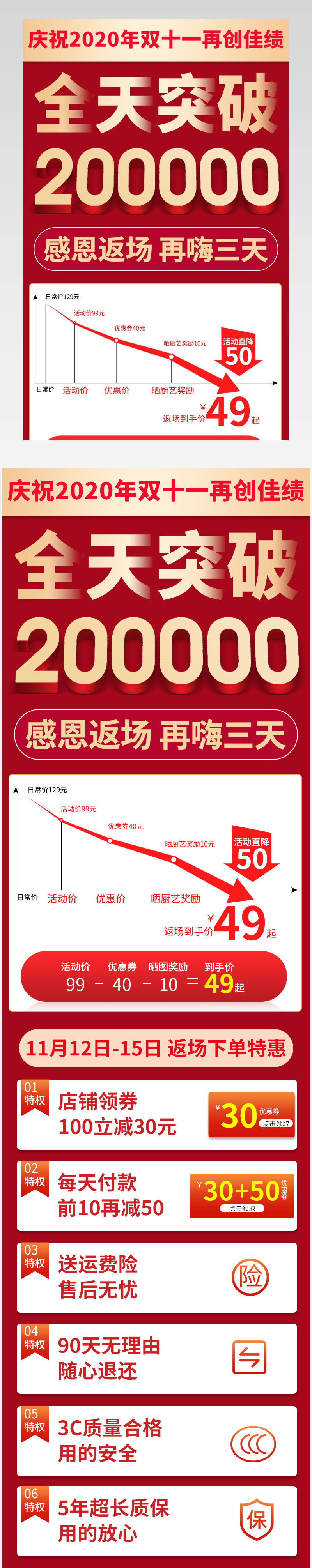 大气简约电商双十一返场狂欢继续关联促销
