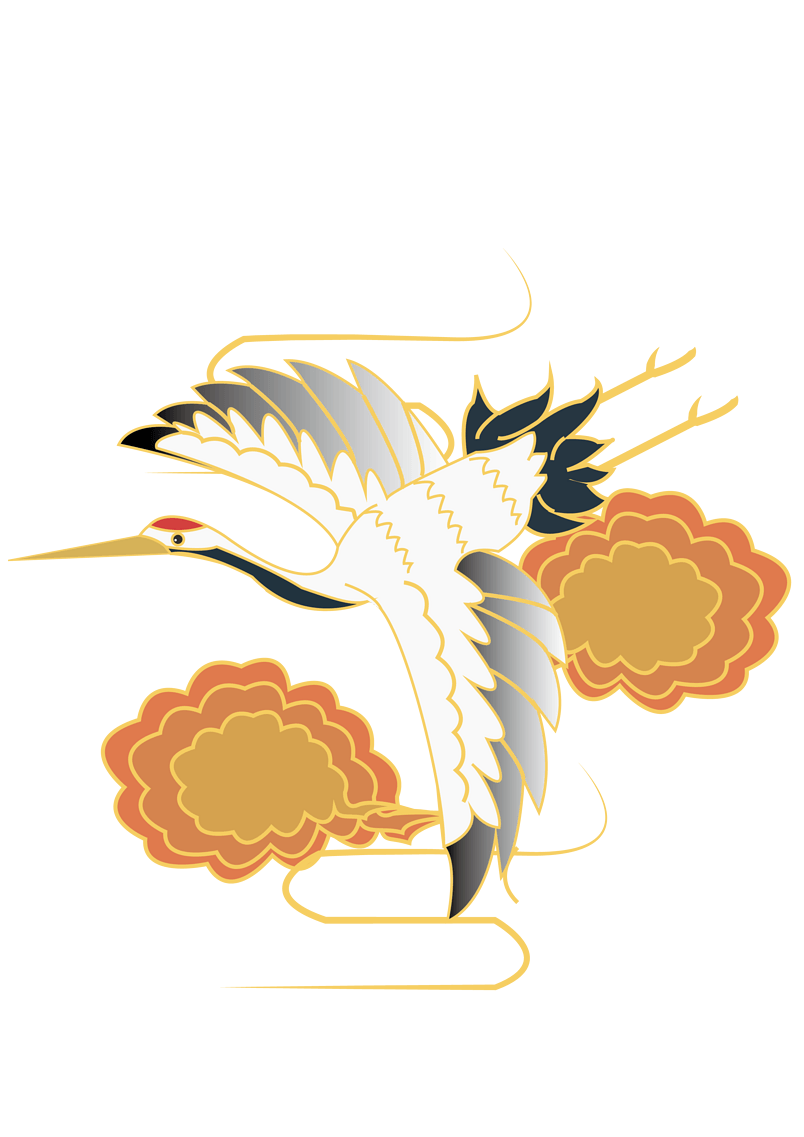 国潮系列中国风仙鹤祥云png