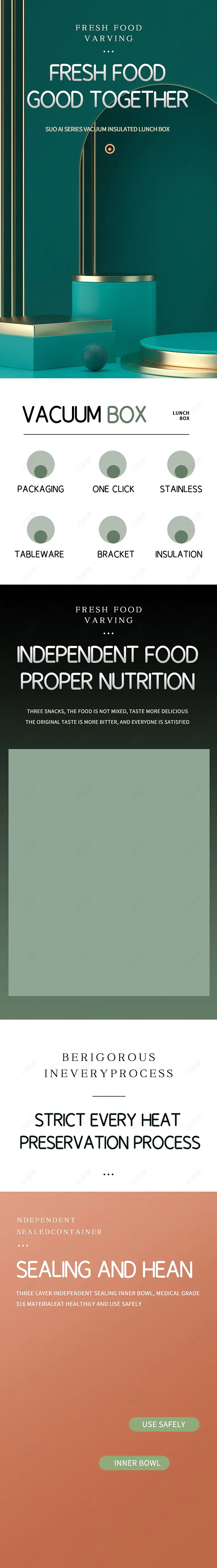 亚马逊高端简约家居用品保温碗详情页