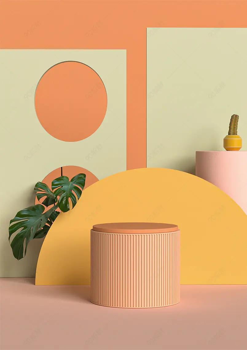 电商c4d立体秋冬母婴洗护主图海报背景