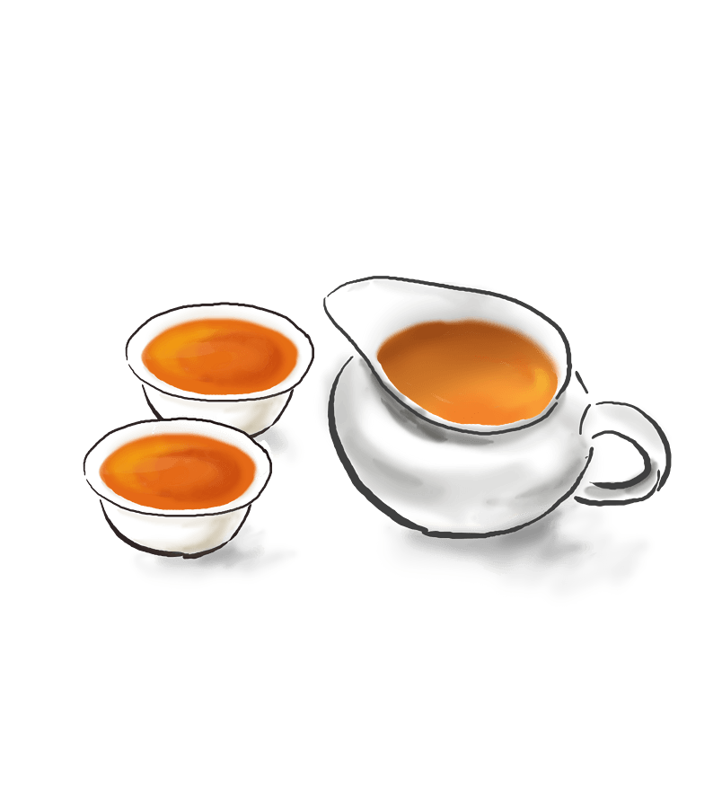 两杯茶手绘古风茶饮