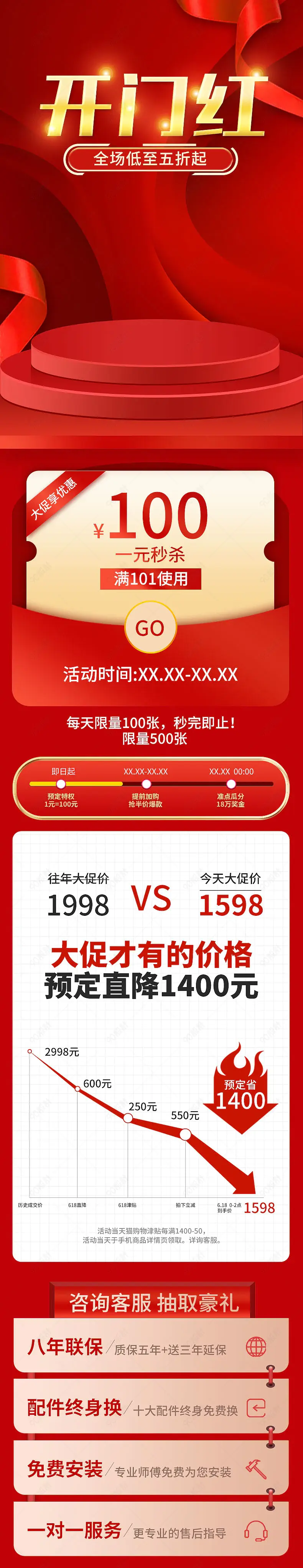 数码电器大促销详情页活动专区营销模块设计模板素材