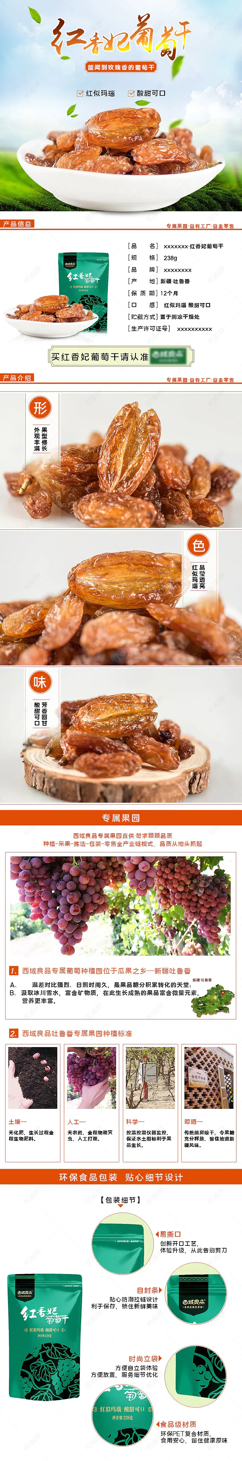 零食葡萄干食品茶饮干果简约详情页