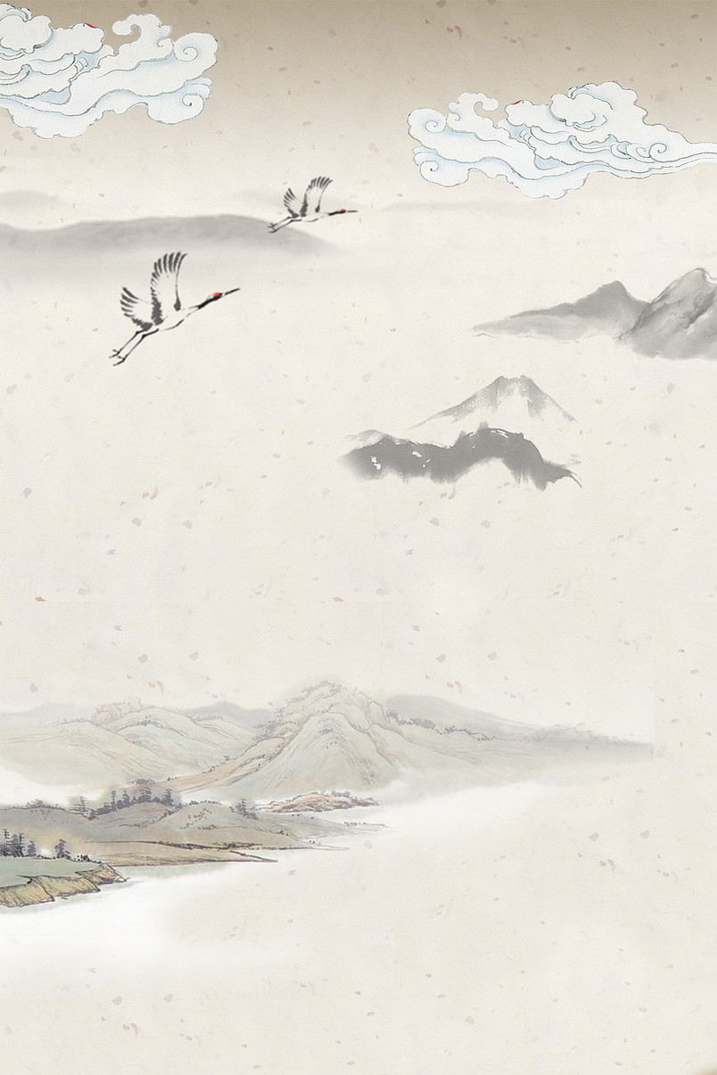 灰色水墨创意山峰背景
