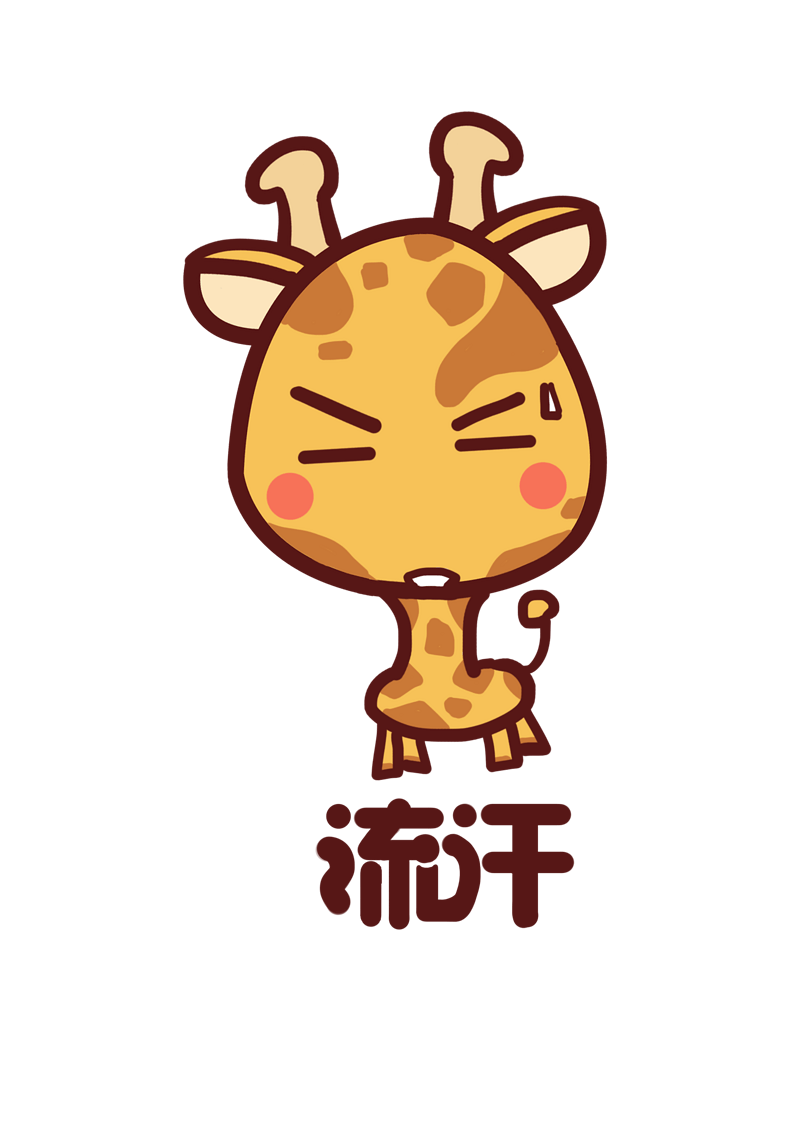 小鹿Q版卡通角色动物形象聊天表情包流汗