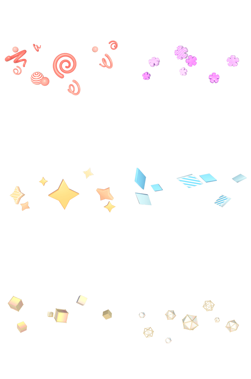 C4D立体马卡龙色小清新几何漂浮素材合集