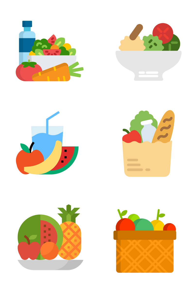 绿色健康食品蔬菜水果图标