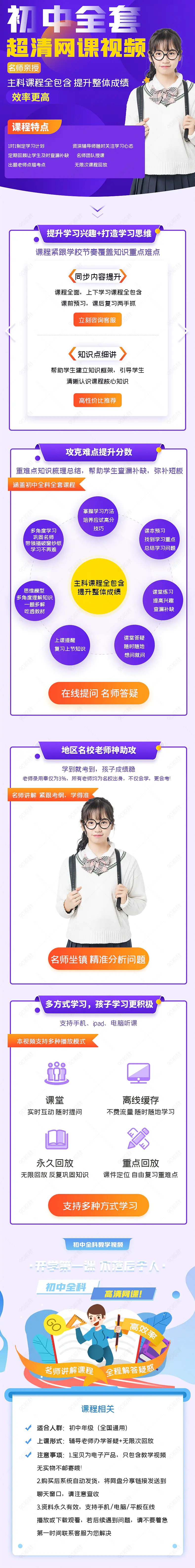 原创淘宝天猫网课视频主图psd模板