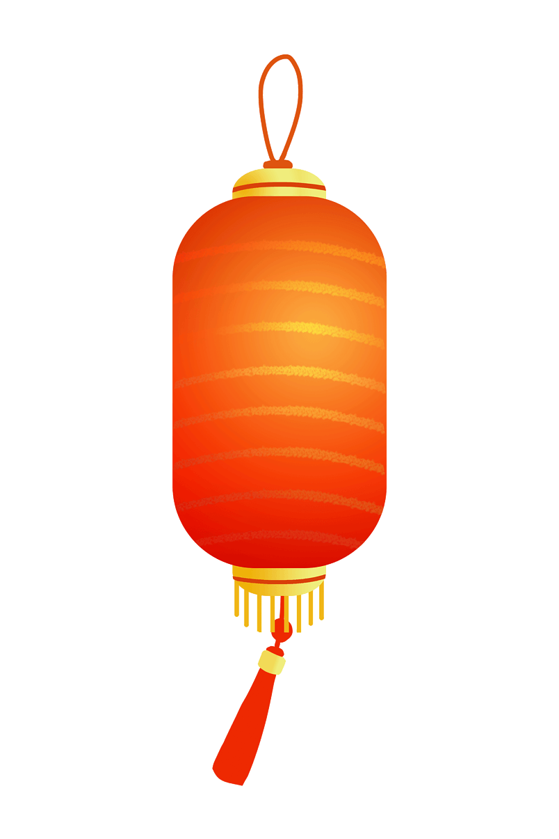 新年红色灯笼手绘