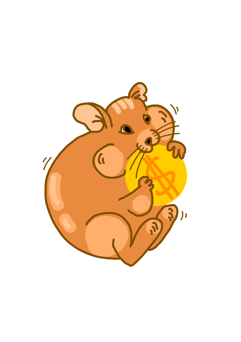 双十一促销松鼠金币插画