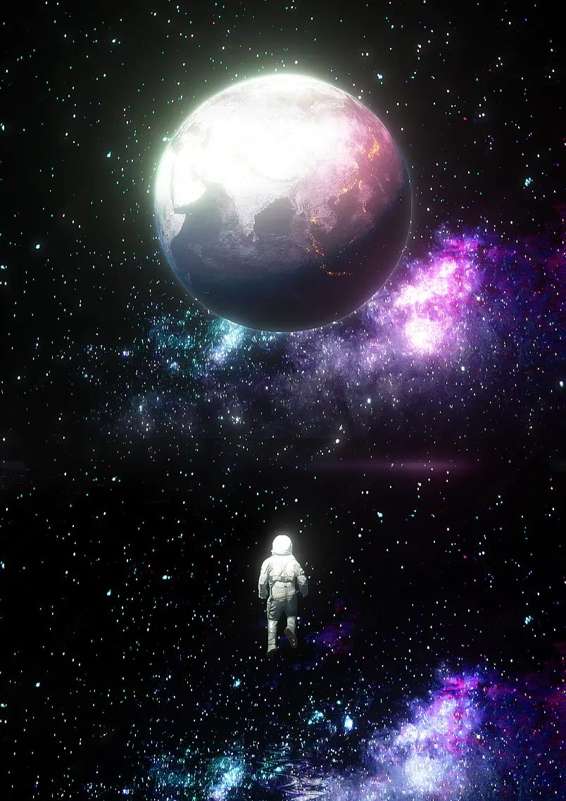 创意宇宙宇航员太空星空星球背景