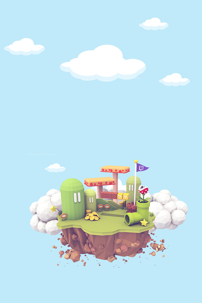 天蓝色c4d背景