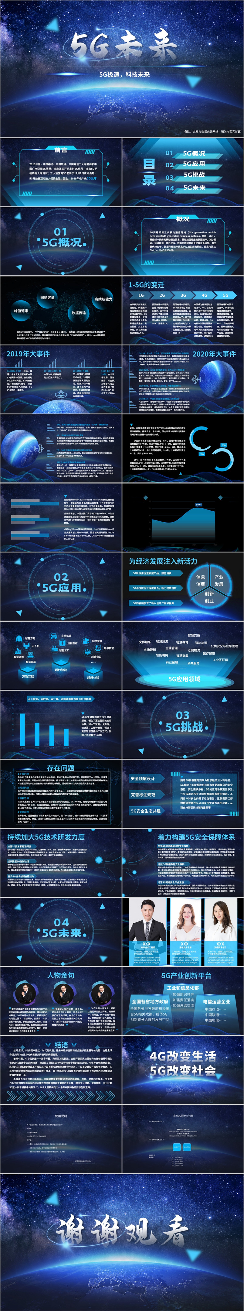 科幻风5G互联网大数据科技ppt5g极速科技未来5G未来