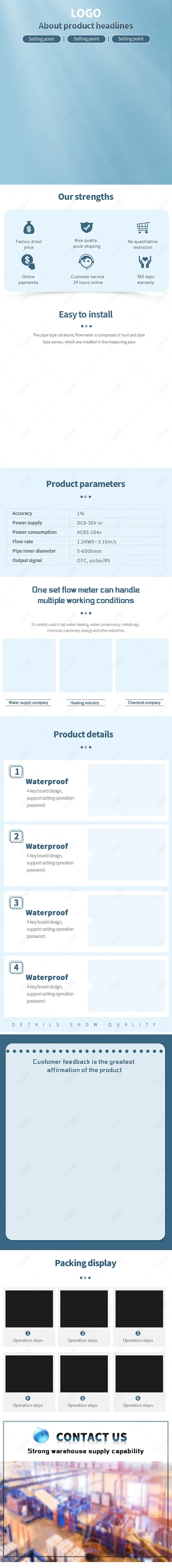 简约大气阿里巴巴国际站跨境电商流量检测仪器仪表英文详情页