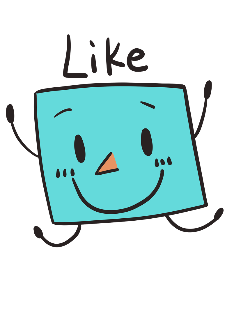 表情Like蓝色小方格插画