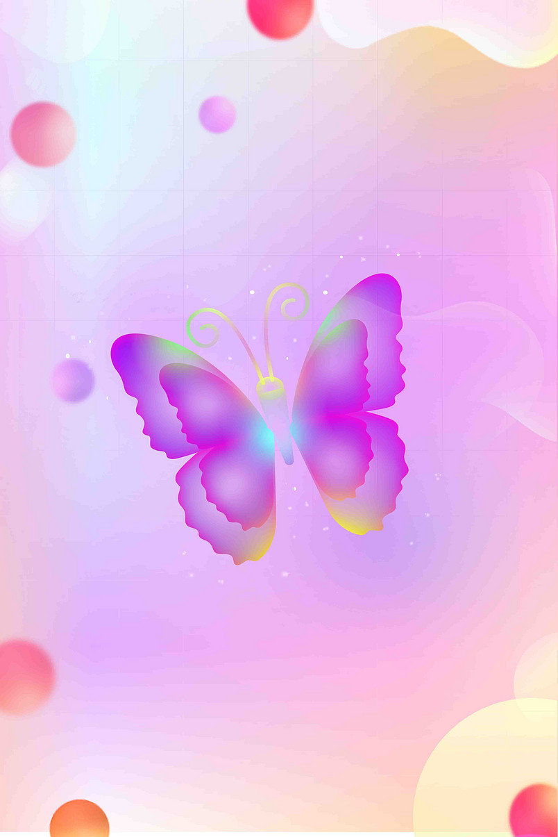 光感渐变透气蝴蝶海报