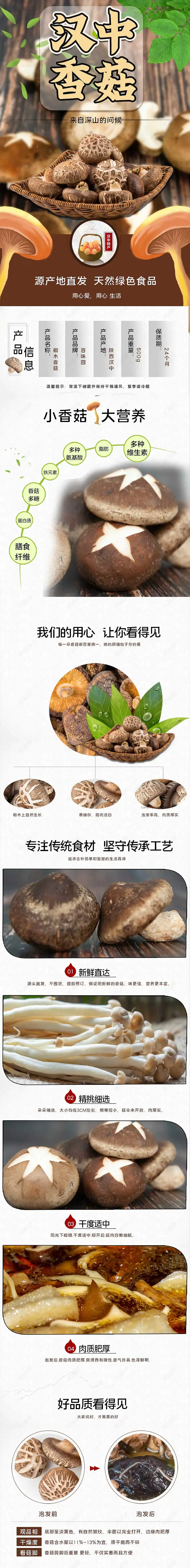 香菇配料蘑菇电商淘宝详情页通用模板