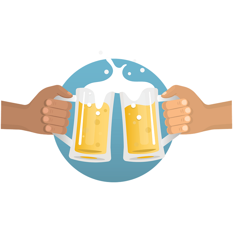 俄罗斯世界杯黄色卡通酒吧干杯啤酒PNG