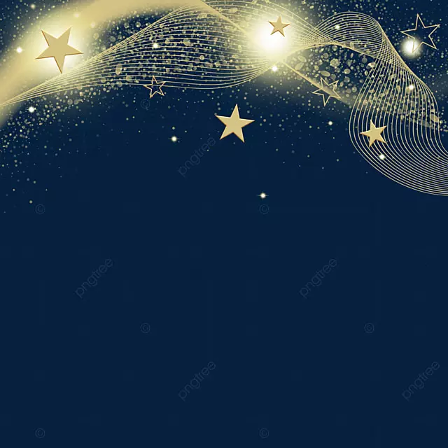 金色圣诞光效星星曲线边框