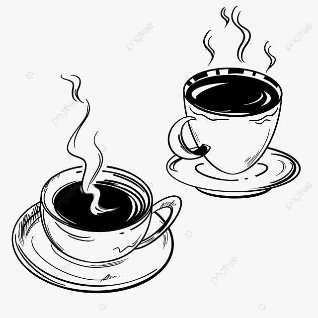 美丽可爱的卡通手绘咖啡和休闲饮料