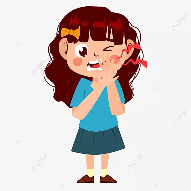 牙疼人物形象扁平风格女孩