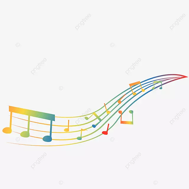 彩色卡通音符五线谱