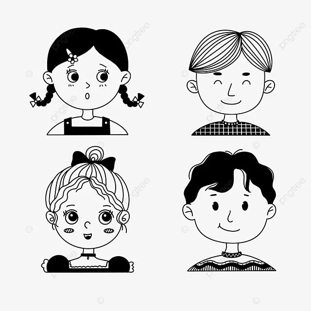 无色黑白人物头像