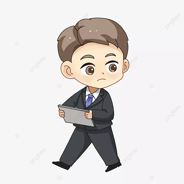 走路深色西装人物