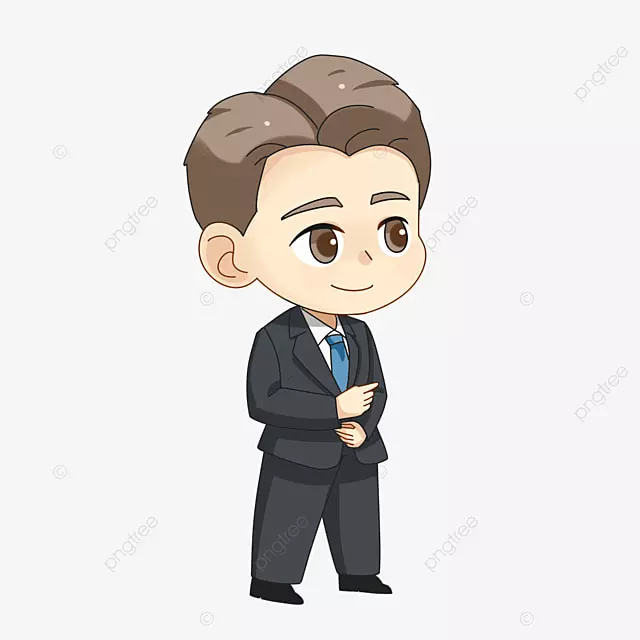 半侧面黑色西装人物