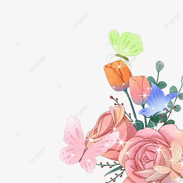 蝴蝶玫瑰花卉光效样式