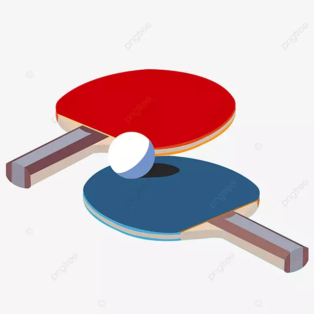 彩色一双投影质感民族风乒乓球剪贴画