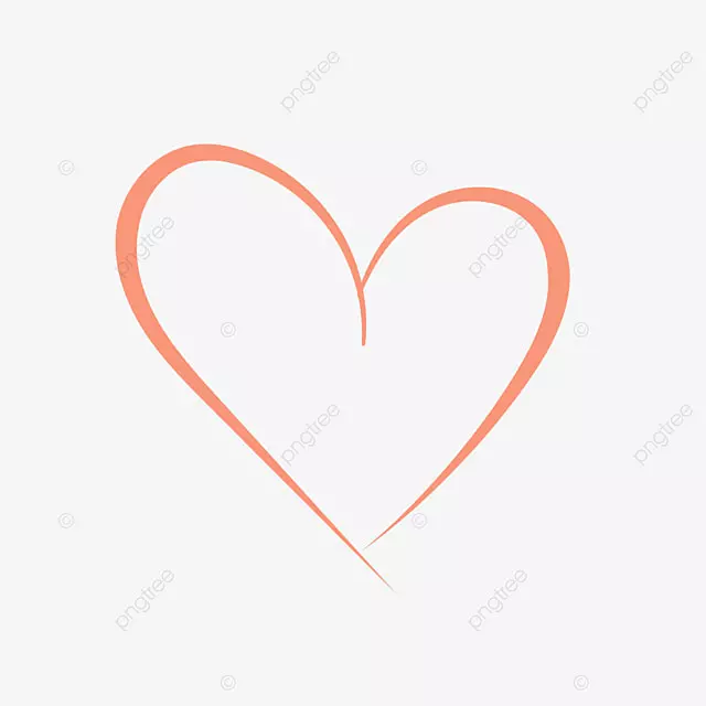 手绘心形心形轮廓