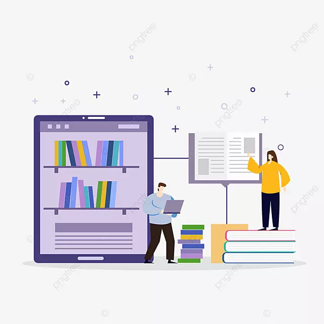 人物智能设备电子书在线观看概念插画