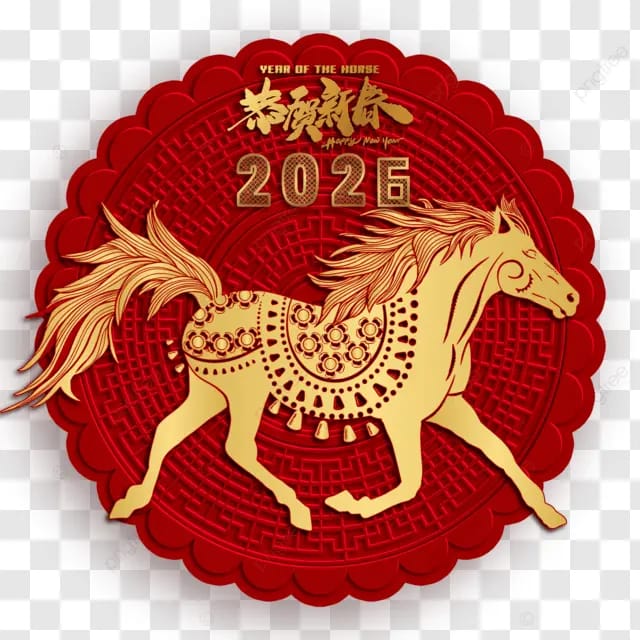 春节2026马年春意盎然金光闪耀农历新春马年主题花卉点缀节日装饰剪纸风格贺岁传统年味文化魅力