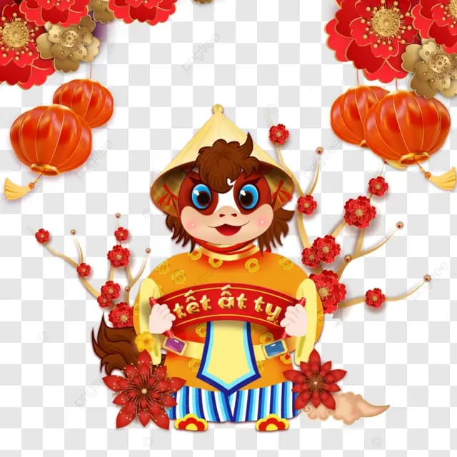 2026越南马年春节快乐传统节日卡通马灯笼花朵卡通小马