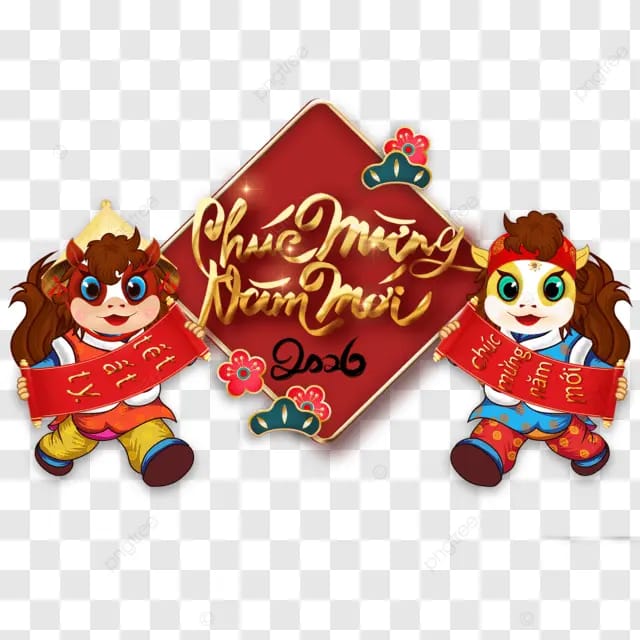 2026马年越南春节越南新年越南节日越南传统卡通马越南杏花卡通小马马年条幅