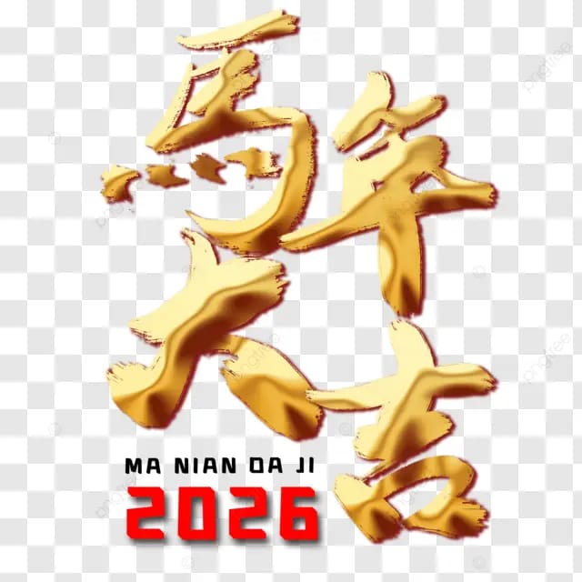 2026农历马年春节新年快乐马到成功传统节日毛笔字
