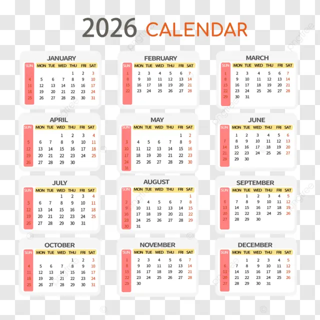 2026英语日历计划 向量