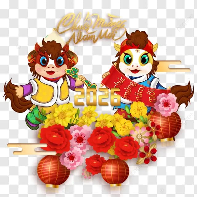 2026年越南春节马年春节鲜花与越南对联如意鲜花越南艺术字