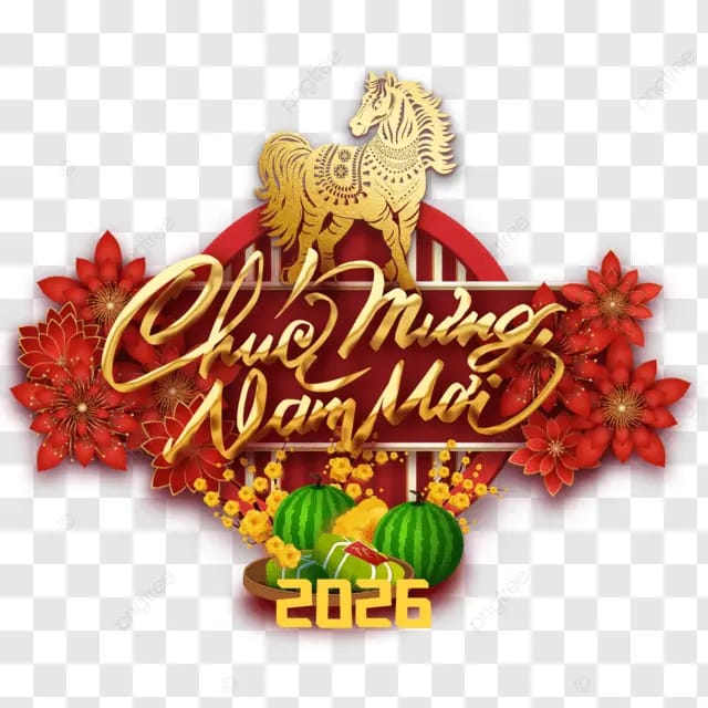 2026越南马年越南传统越南剪纸马金马可爱马春节越南民俗灯笼西瓜杏花粽子