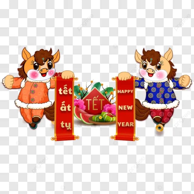 2026年马年春节越南春节卡通小马春联杏花西瓜花朵花朵马年剪纸