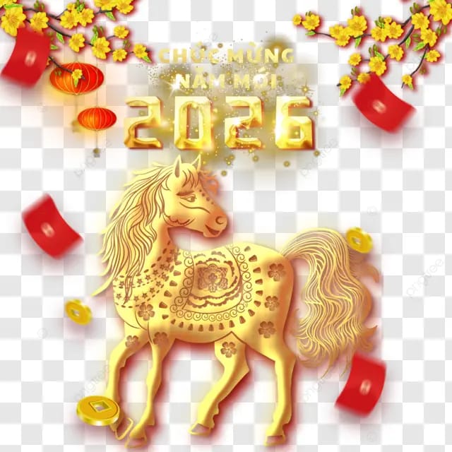 2026越南春节越南传统节日杏花红包杏树杏枝马卡通马