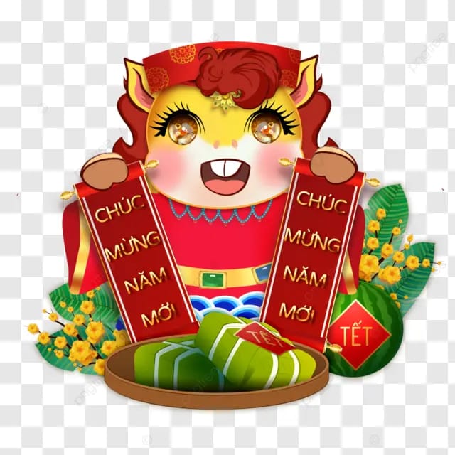 越南春节马年生肖马越南春联杏花杏枝传统节日