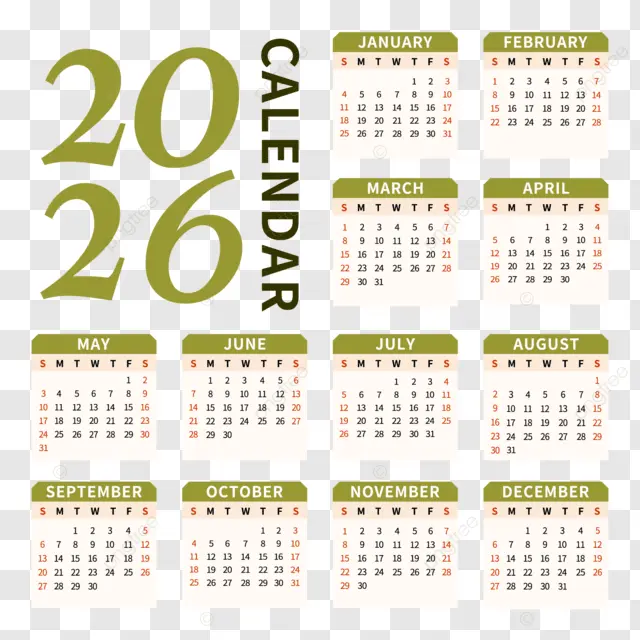 2026英语日历计划 向量